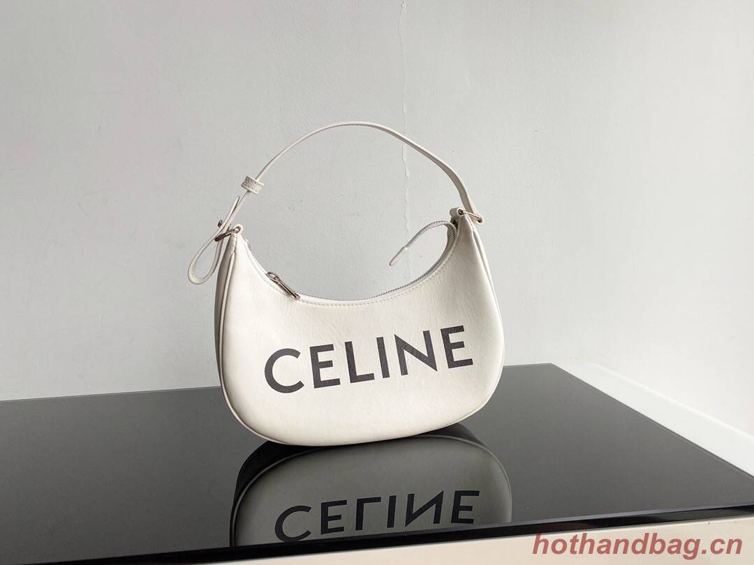 Celine AVA BAG IN TRIOMPHE CANVAS AND CALFSKIN 193952 WHITE