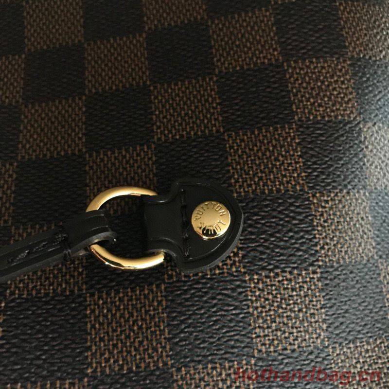 Louis Vuitton original Damier Ebene Canvas Neverfull GM N51106 Red