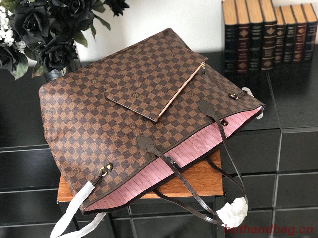 Louis Vuitton original Damier Ebene Canvas Neverfull GM N51106 Red