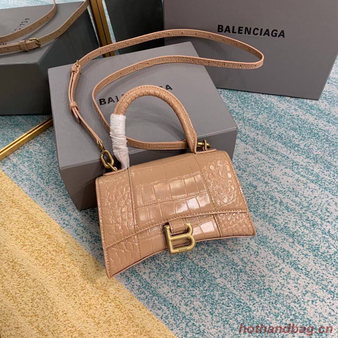 Balenciaga Hourglass XS Top Handle Bag 28331S apricot