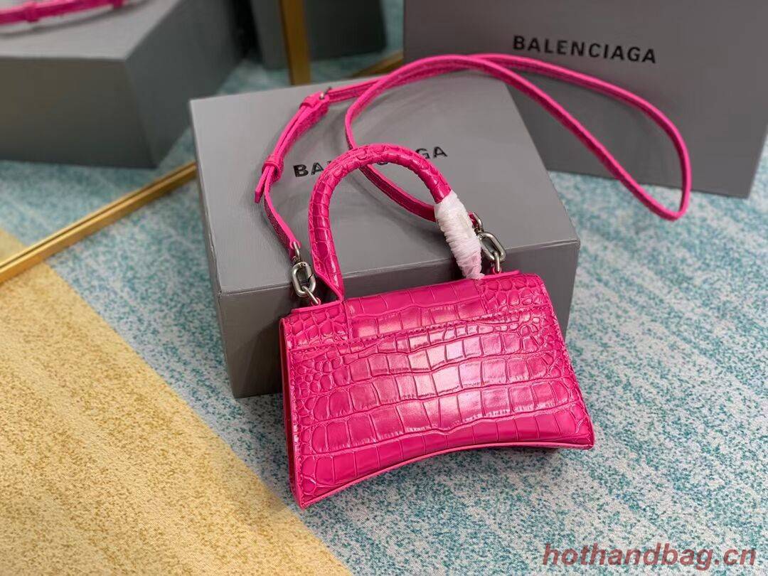 Balenciaga Hourglass XS Top Handle Bag 28331S neon pink