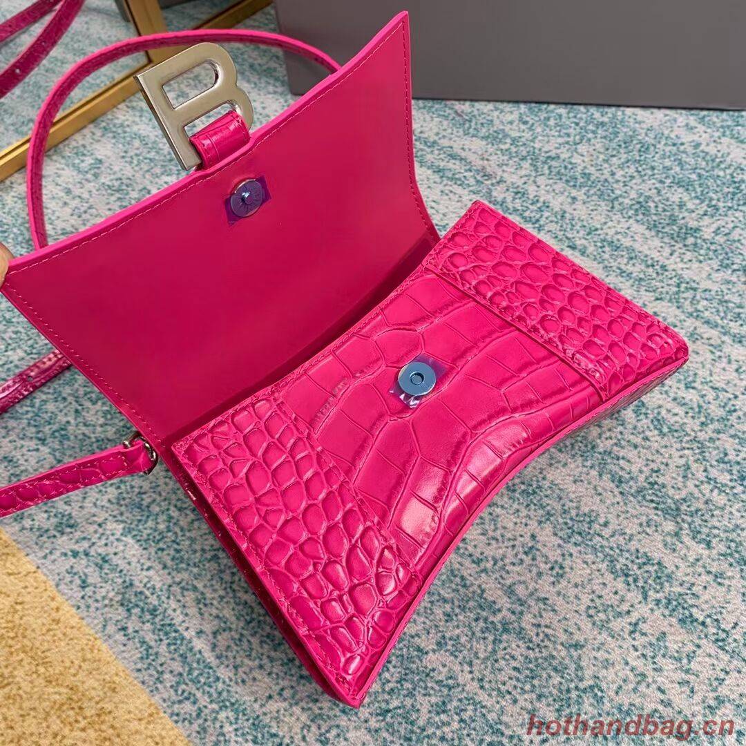 Balenciaga Hourglass XS Top Handle Bag 28331S neon pink