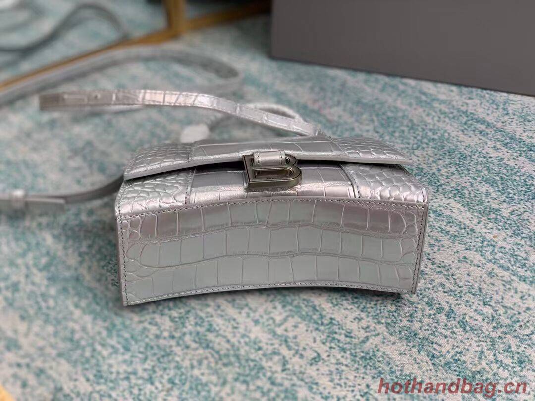 Balenciaga Hourglass XS Top Handle Bag 28331S silver