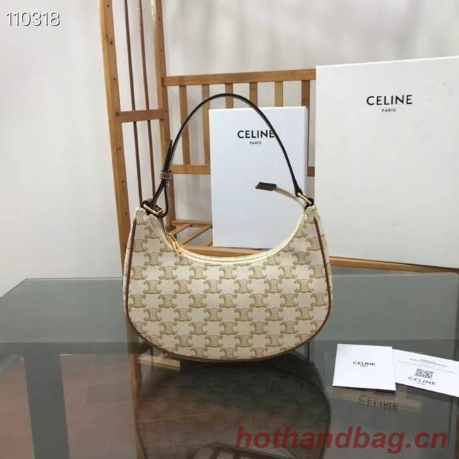 Celine AVA BAG IN TRIOMPHE CANVAS AND CALFSKIN 193952 WHITE 