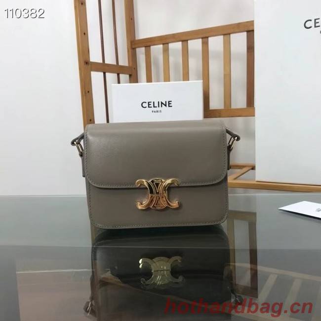 Celine TEEN TRIOMPHE BAG IN SHINY CALFSKIN MINERAL 188423 grey