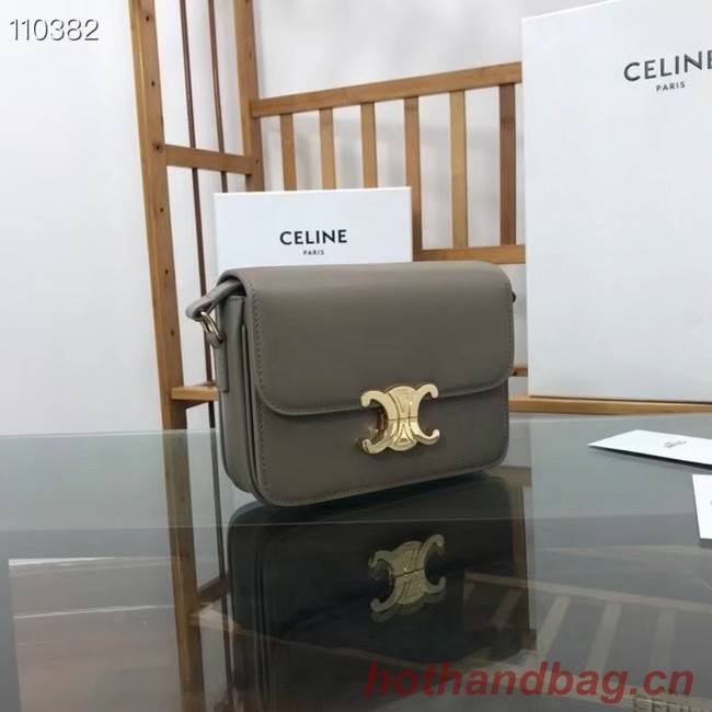 Celine TEEN TRIOMPHE BAG IN SHINY CALFSKIN MINERAL 188423 grey