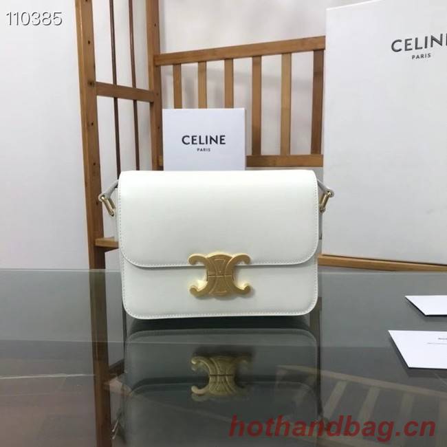 Celine TEEN TRIOMPHE BAG IN SHINY CALFSKIN MINERAL 188423 white