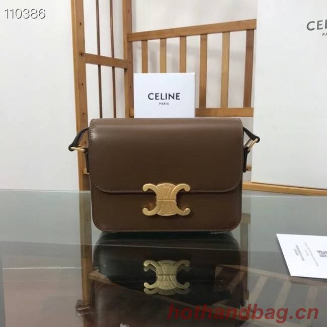 Celine TEEN TRIOMPHE BAG IN SHINY CALFSKIN MINERAL 188423 Khaki