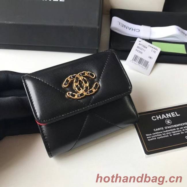 CHANEL 19 Wallet AP1064 black