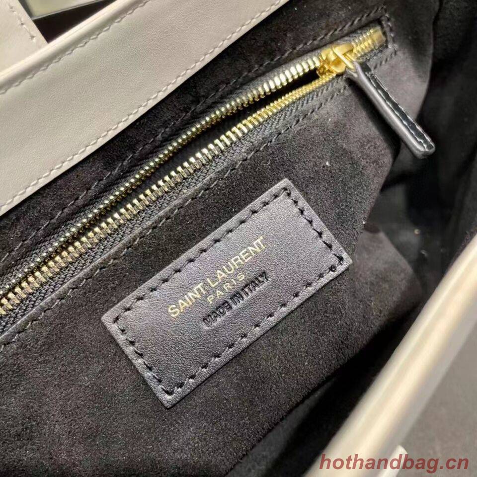 YSL TOP HANDLE BAG IN SHINY LEATHER Y687228 white