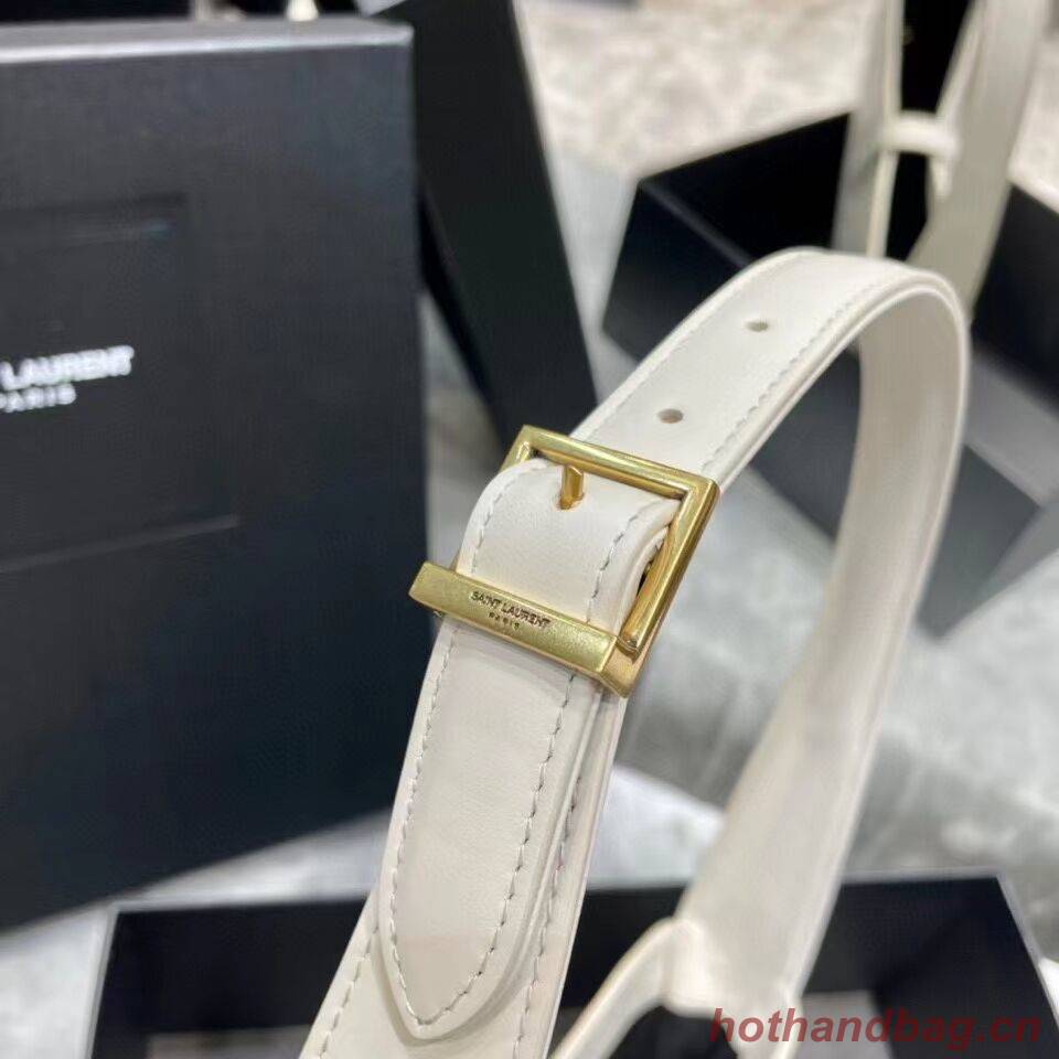 YSL TOP HANDLE BAG IN SHINY LEATHER Y687228 white