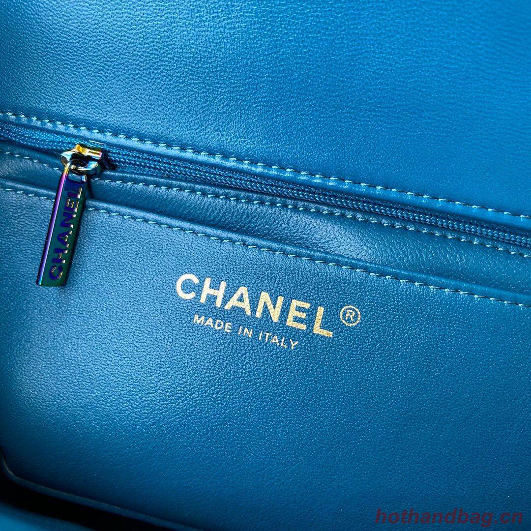 Chanel Classic Flap Shoulder Bag Original Sheepskin leather Colors Buckle A01116 Yellow&Blue