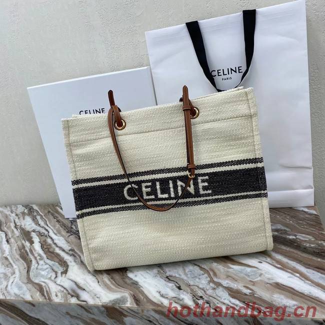 Celine SQUARED CABAS CELINE IN PLEIN SOLEIL TEXTILE AND CALFSKIN 192172 black