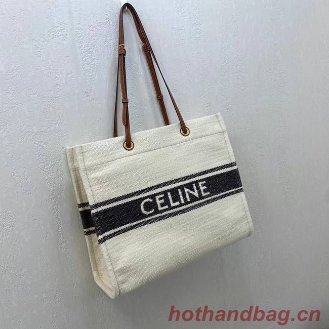 Celine SQUARED CABAS CELINE IN PLEIN SOLEIL TEXTILE AND CALFSKIN 192172 black