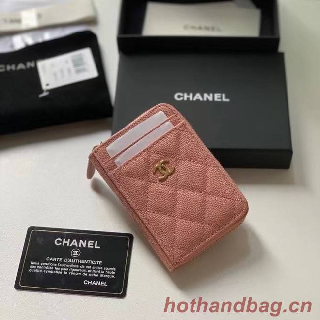 Chanel card holder Calfskin AP1650 pink