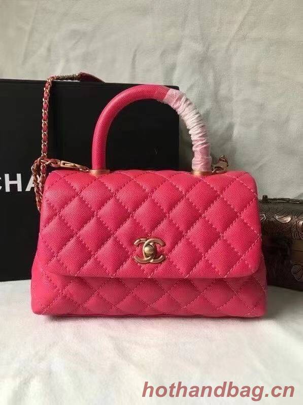 Chanel flap bag with top handle A92990 Rose