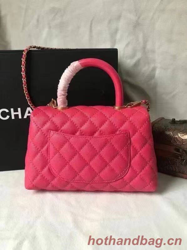 Chanel flap bag with top handle A92990 Rose