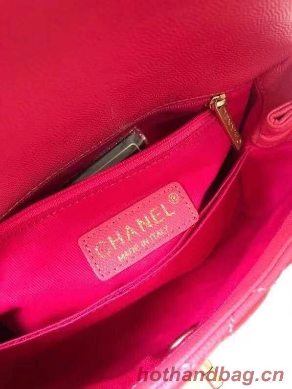 Chanel flap bag with top handle A92990 Rose