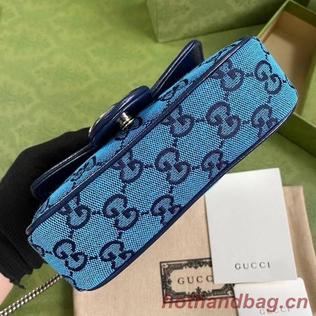 Gucci GG Marmont Multicolor super mini bag 476433 Light blue