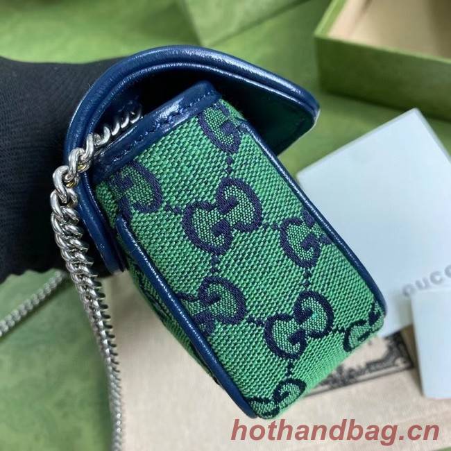 Gucci GG Marmont Multicolor super mini bag 476433 green