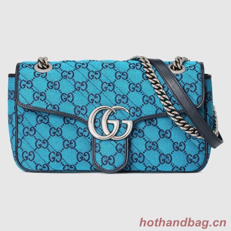 Gucci GG Marmont multicolor small shoulder bag 443497 blue