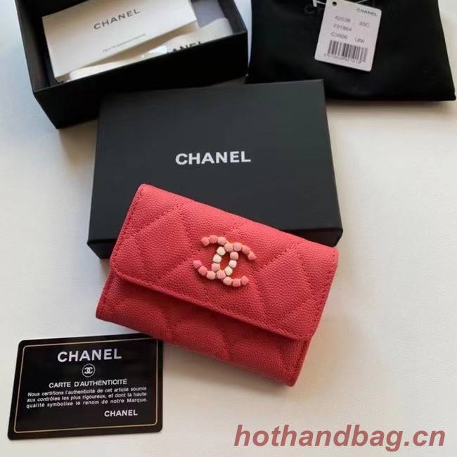 Chanel card holder Calfskin AP2038 red