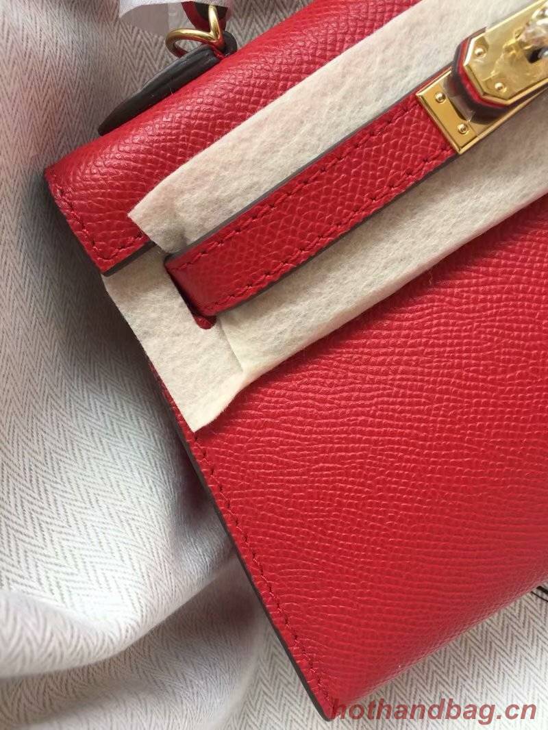 Hermes Kelly 19cm Shoulder Bags Epsom Leather KL19 Red