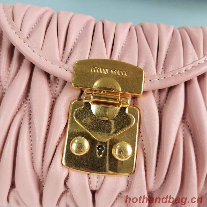 miu miu Matelasse Nappa Leather mini Shoulder Bag 5BD196 pink