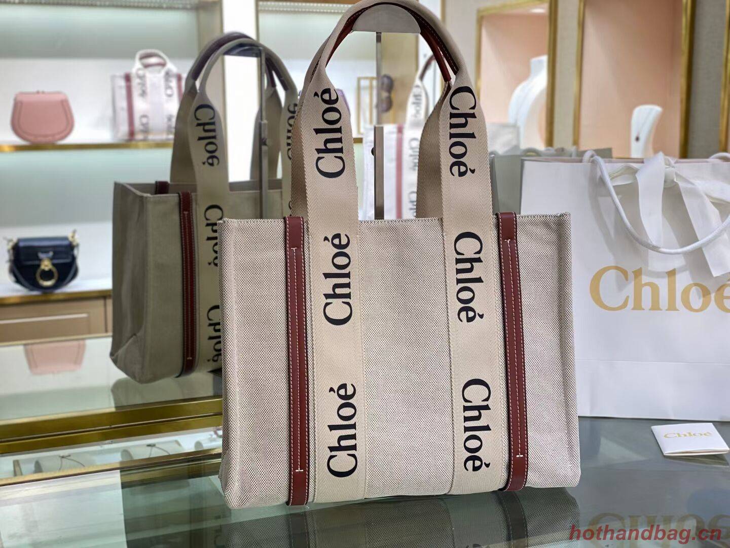 Chloe Cloth & leather 6C026 brown