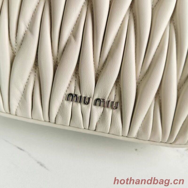 miu miu Matelasse Nappa Leather mini Shoulder Bag 5BH200 Silver