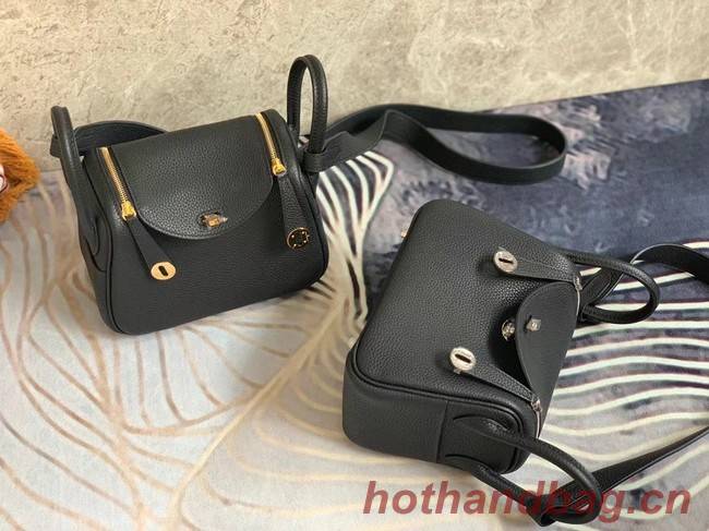 Hermes mini Lindy Original Togo Leather Bag OLD19 black