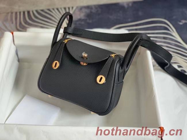 Hermes mini Lindy Original Togo Leather Bag OLD19 black