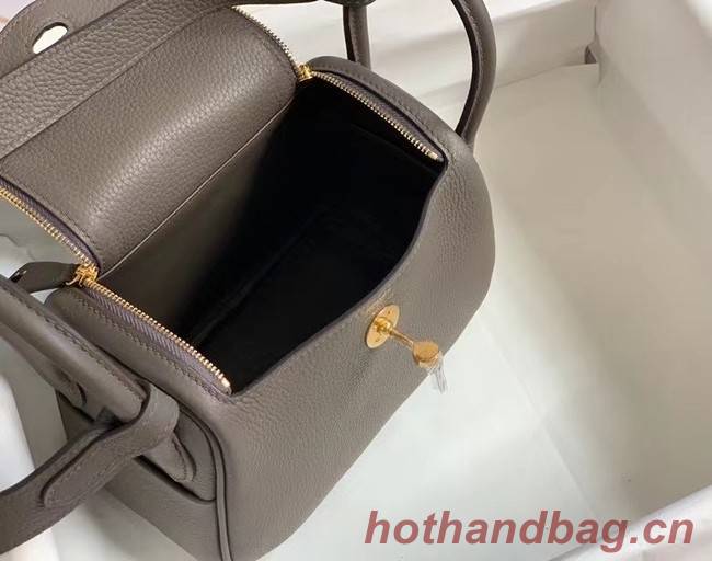 Hermes mini Lindy Original Togo Leather Bag OLD19 dark grey