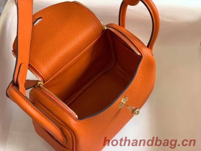 Hermes mini Lindy Original Togo Leather Bag OLD19 orange