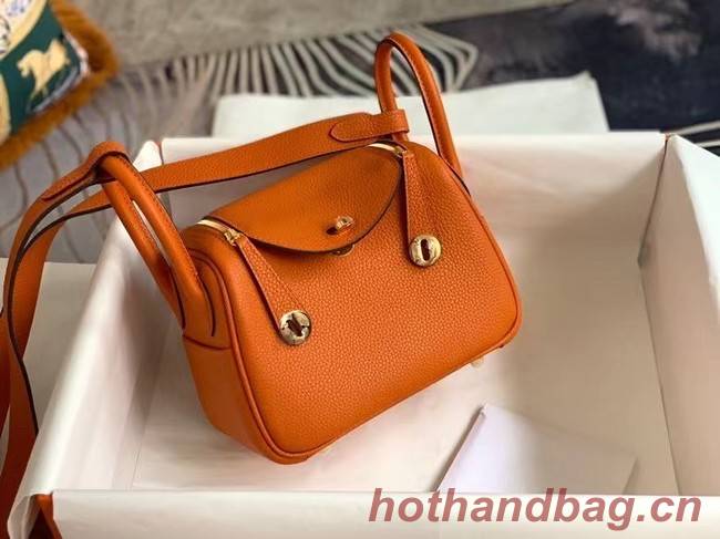 Hermes mini Lindy Original Togo Leather Bag OLD19 orange