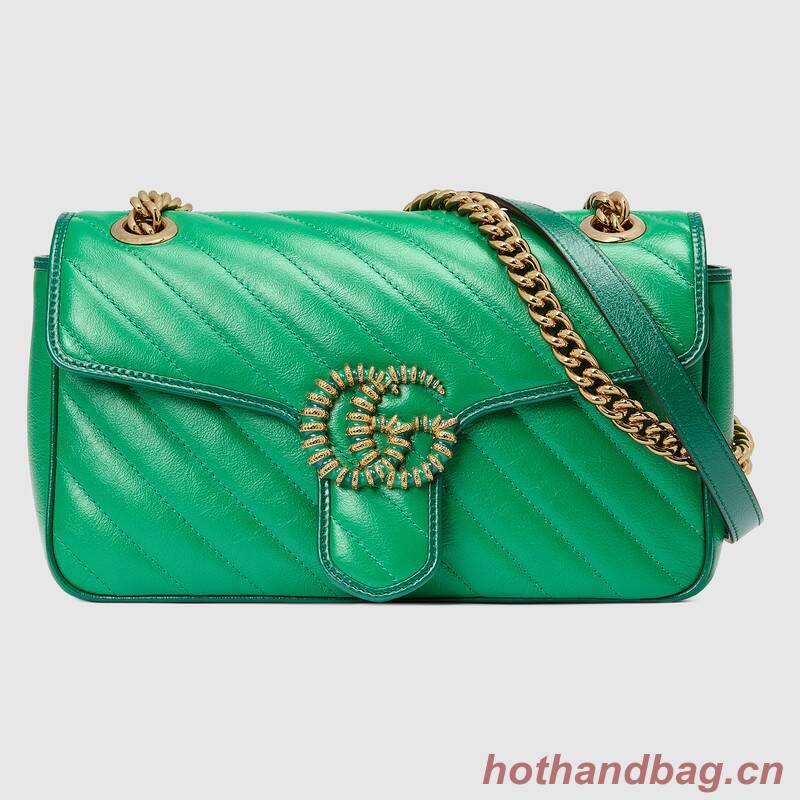 Gucci GG Marmont small shoulder bag 443497 Emerald green