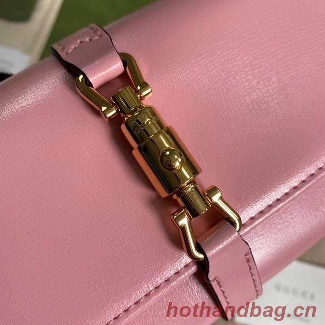 Gucci Jackie 1961 ostrich chain wallet 652681 pink