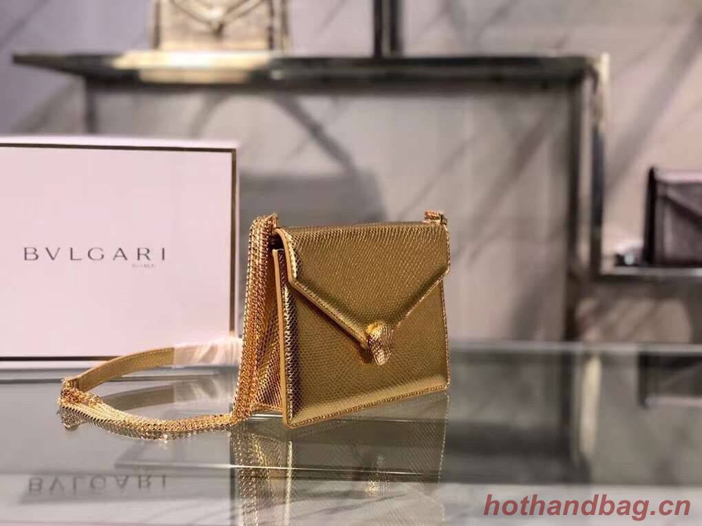 Bvlgari Serpenti Forever leather small crossbody bag B210544 gold