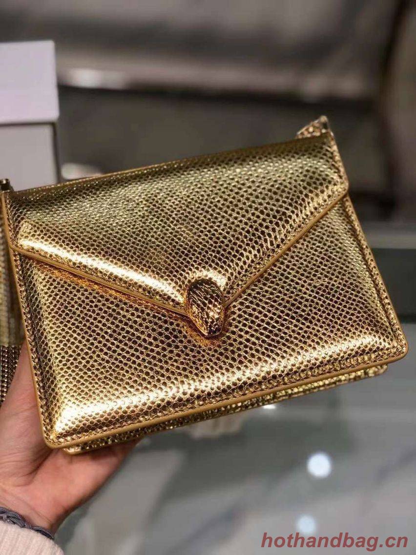 Bvlgari Serpenti Forever leather small crossbody bag B210544 gold