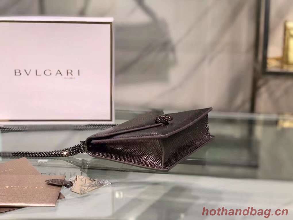 Bvlgari Serpenti Forever leather small crossbody bag B210544 silver grey