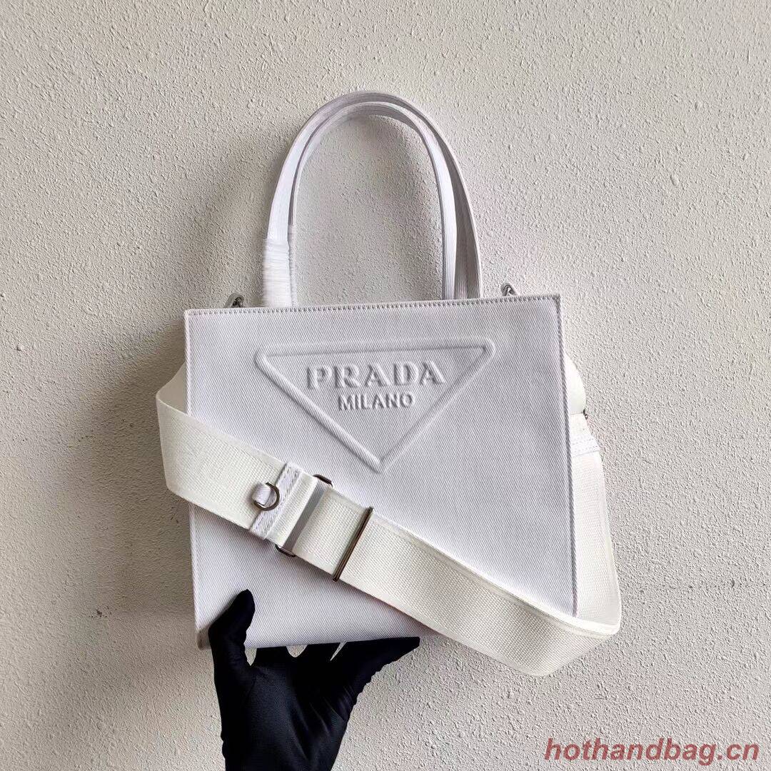 Prada Drill tote bag 1BG382 white