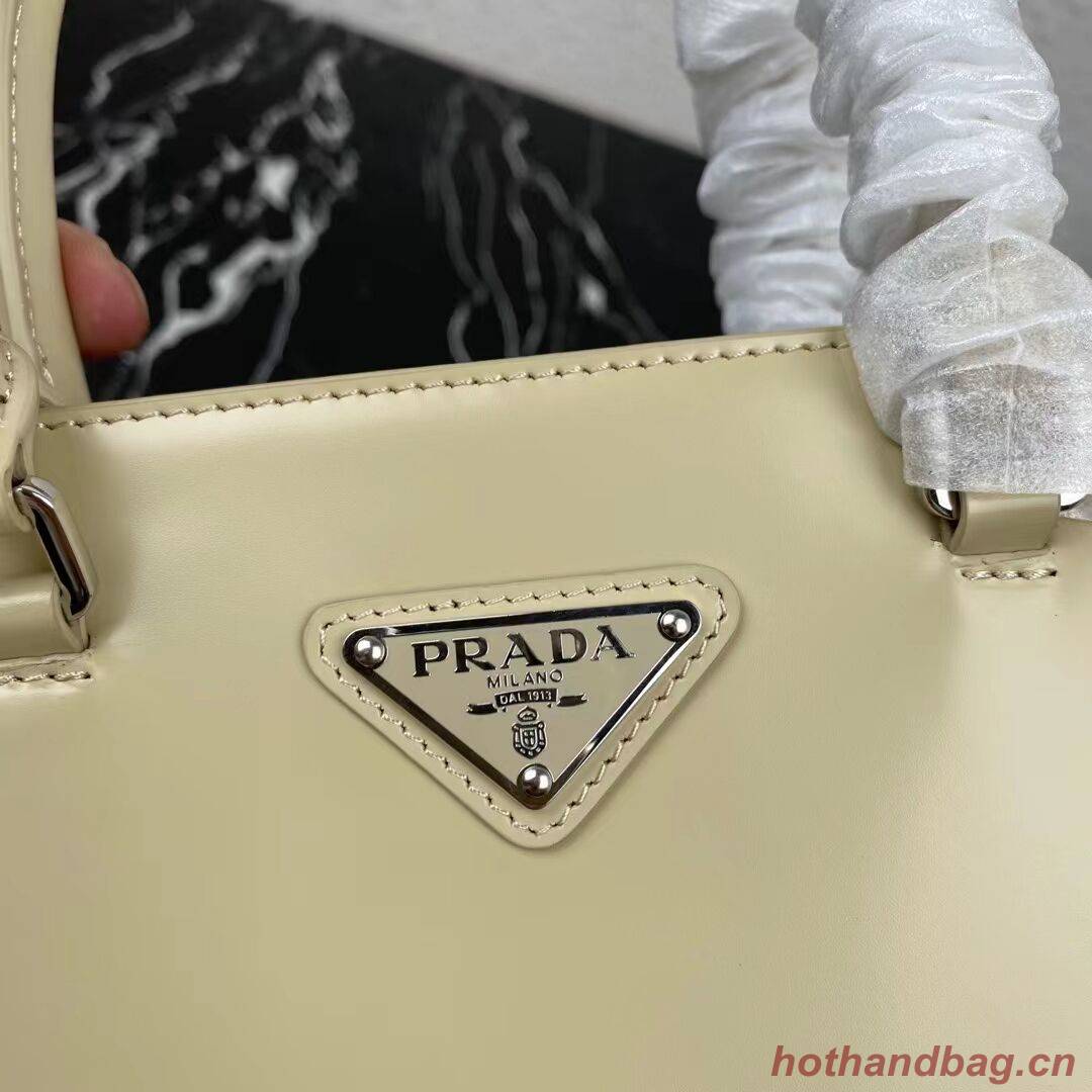 Prada brushed leather tote 1BA330 Biscuits