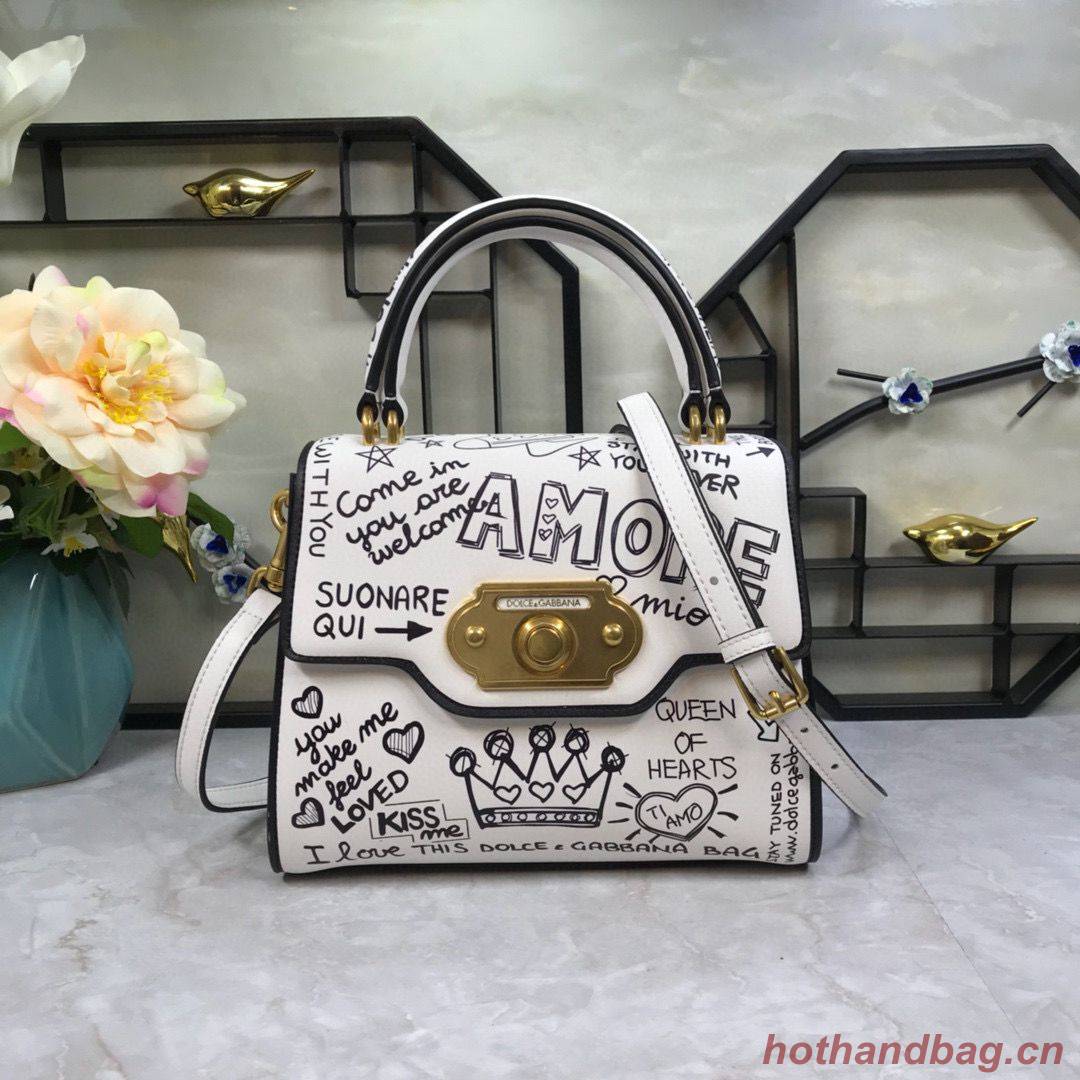 Dolce & Gabbana Origianl Leather 4137 White Graffiti 