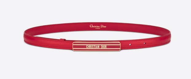 DIOR-ID BELT Raspberry Smooth Calfskin 15 MM B0109UM red