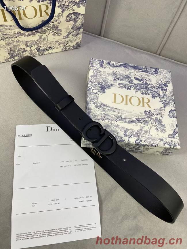 DIOR-ID BELT Raspberry Smooth Calfskin 30 MM B0110UM black