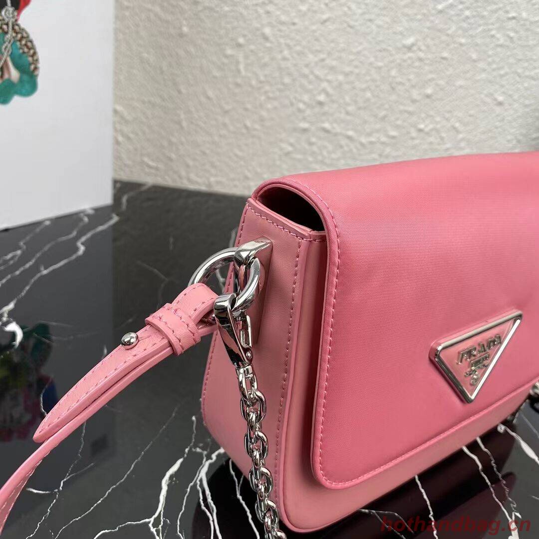 Prada Small brushed leather shoulder bag 1BA263 pink