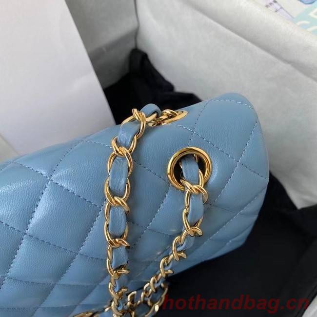 chanel classic handbag Lambskin & gold Metal A01112 blue