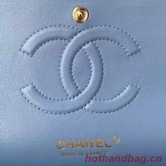 chanel classic handbag Lambskin & gold Metal A01112 blue