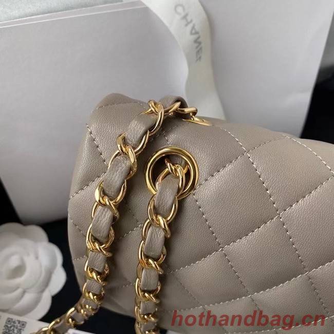 chanel classic handbag Lambskin & gold Metal A01112 grey