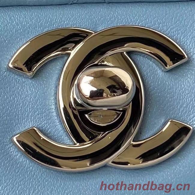 chanel classic handbag Lambskin & silver Metal A01112 blue